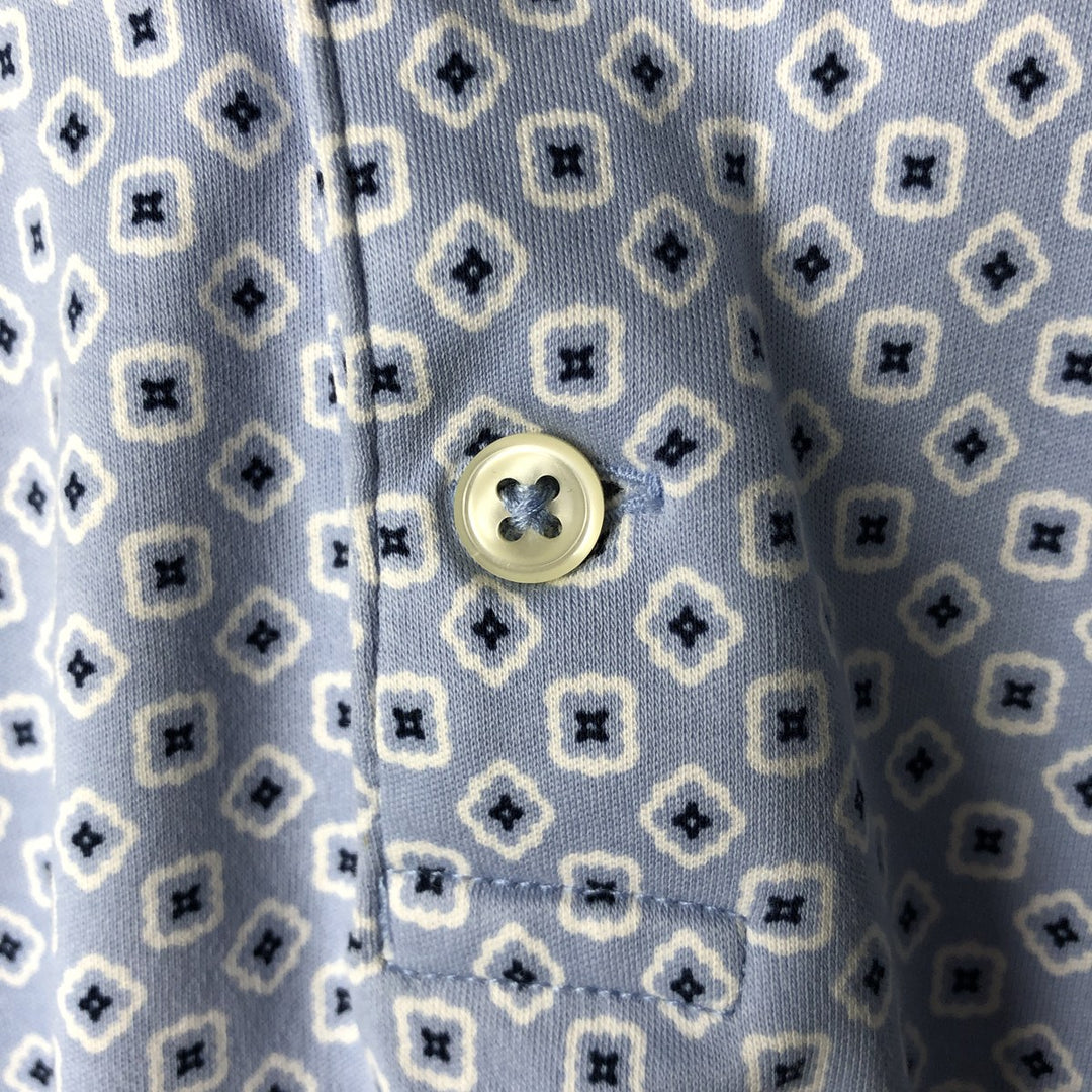 Ralph Lauren POLO RALPH LAUREN CLASSIC FIT all-over print short-sleeved polo shirt, men's size S cotton Blue type light blue Vintage Second Hand