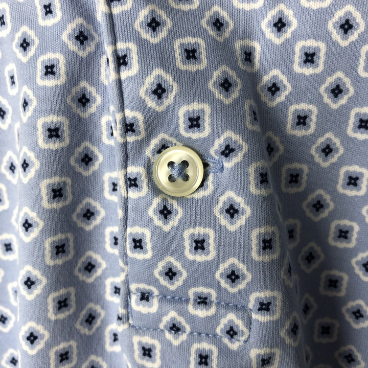 Ralph Lauren POLO RALPH LAUREN CLASSIC FIT all-over print short-sleeved polo shirt, men's size S cotton Blue type light blue Vintage Second Hand