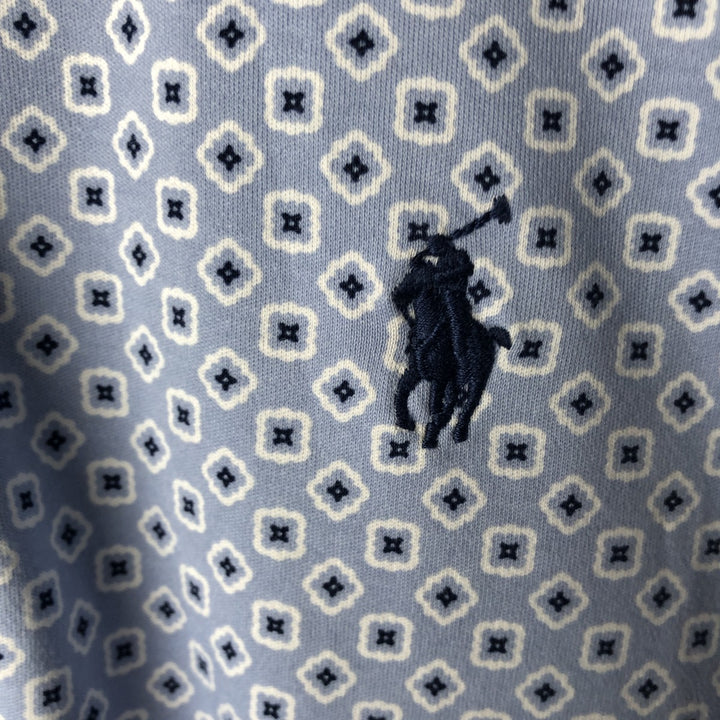 Ralph Lauren POLO RALPH LAUREN CLASSIC FIT all-over print short-sleeved polo shirt, men's size S cotton Blue type light blue Vintage Second Hand