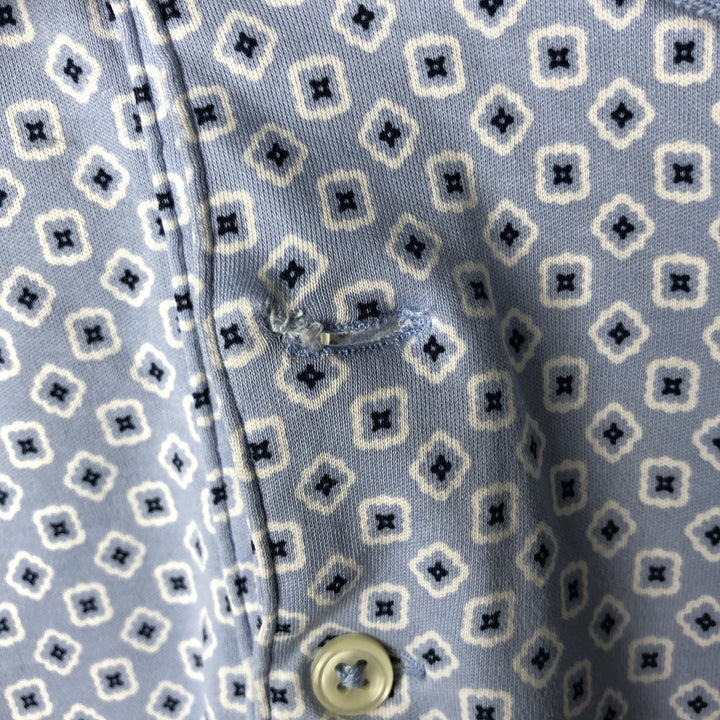 Ralph Lauren POLO RALPH LAUREN CLASSIC FIT all-over print short-sleeved polo shirt, men's size S cotton Blue type light blue Vintage Second Hand