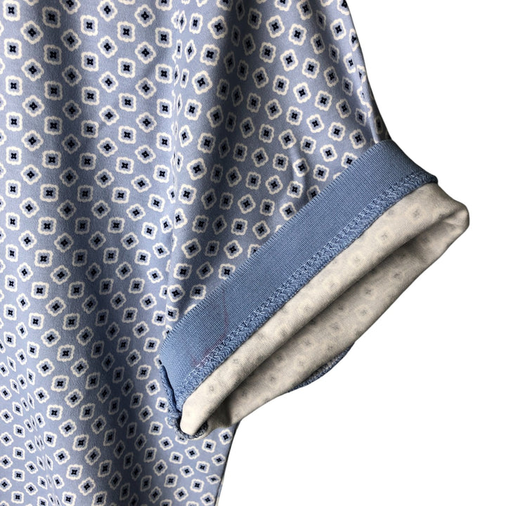 Ralph Lauren POLO RALPH LAUREN CLASSIC FIT all-over print short-sleeved polo shirt, men's size S cotton Blue type light blue Vintage Second Hand