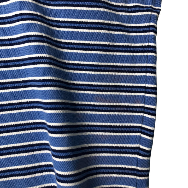 Ralph Lauren POLO by Ralph Lauren Multi-border short sleeve striped polo shirt Men's size L cotton Blue type light blue Vintage Second Hand