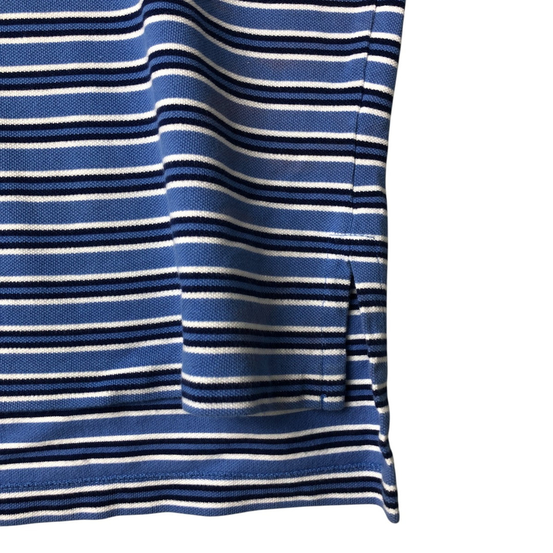 Ralph Lauren POLO by Ralph Lauren Multi-border short sleeve striped polo shirt Men's size L cotton Blue type light blue Vintage Second Hand