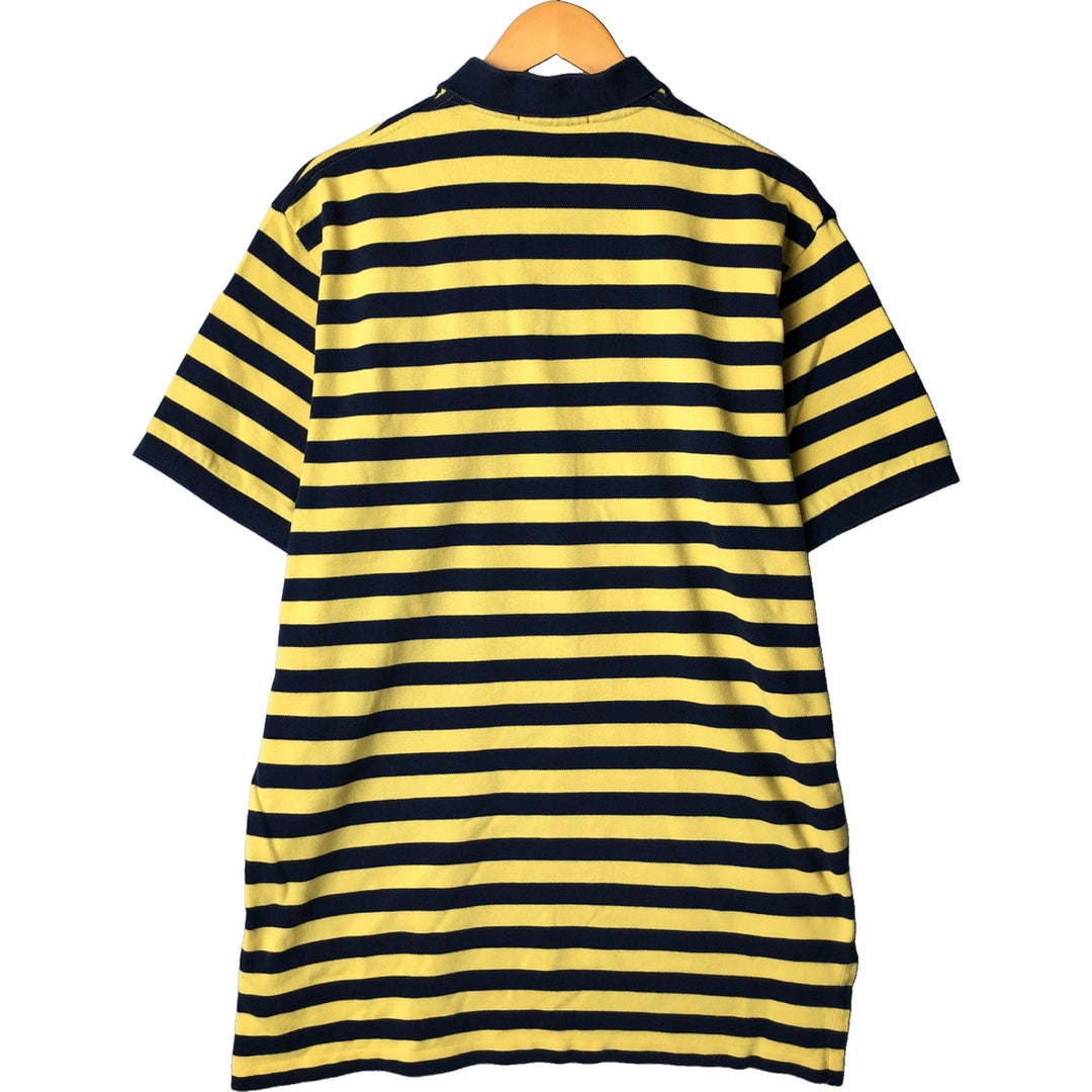 Ralph Lauren POLO by Ralph Lauren short sleeve striped polo shirt, men's size L cotton navy blue type Vintage Second Hand