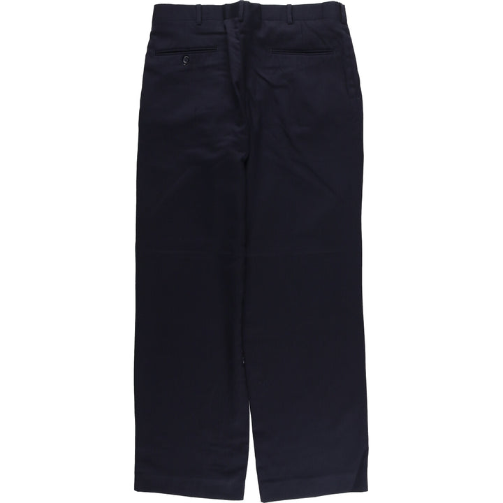90'S Stafford Two-pleat Wool Pants Slacks Men's W34 Vintage wool navy blue type Vintage Second Hand