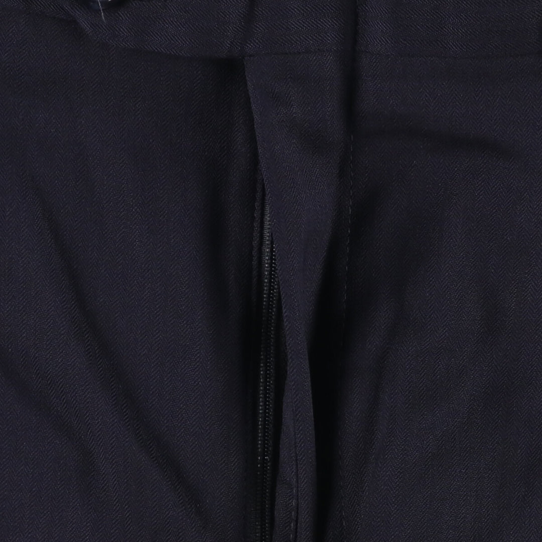 90'S Stafford Two-pleat Wool Pants Slacks Men's W34 Vintage wool navy blue type Vintage Second Hand
