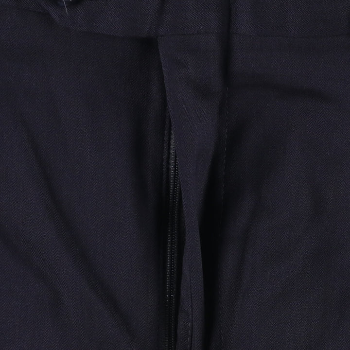 90'S Stafford Two-pleat Wool Pants Slacks Men's W34 Vintage wool navy blue type Vintage Second Hand