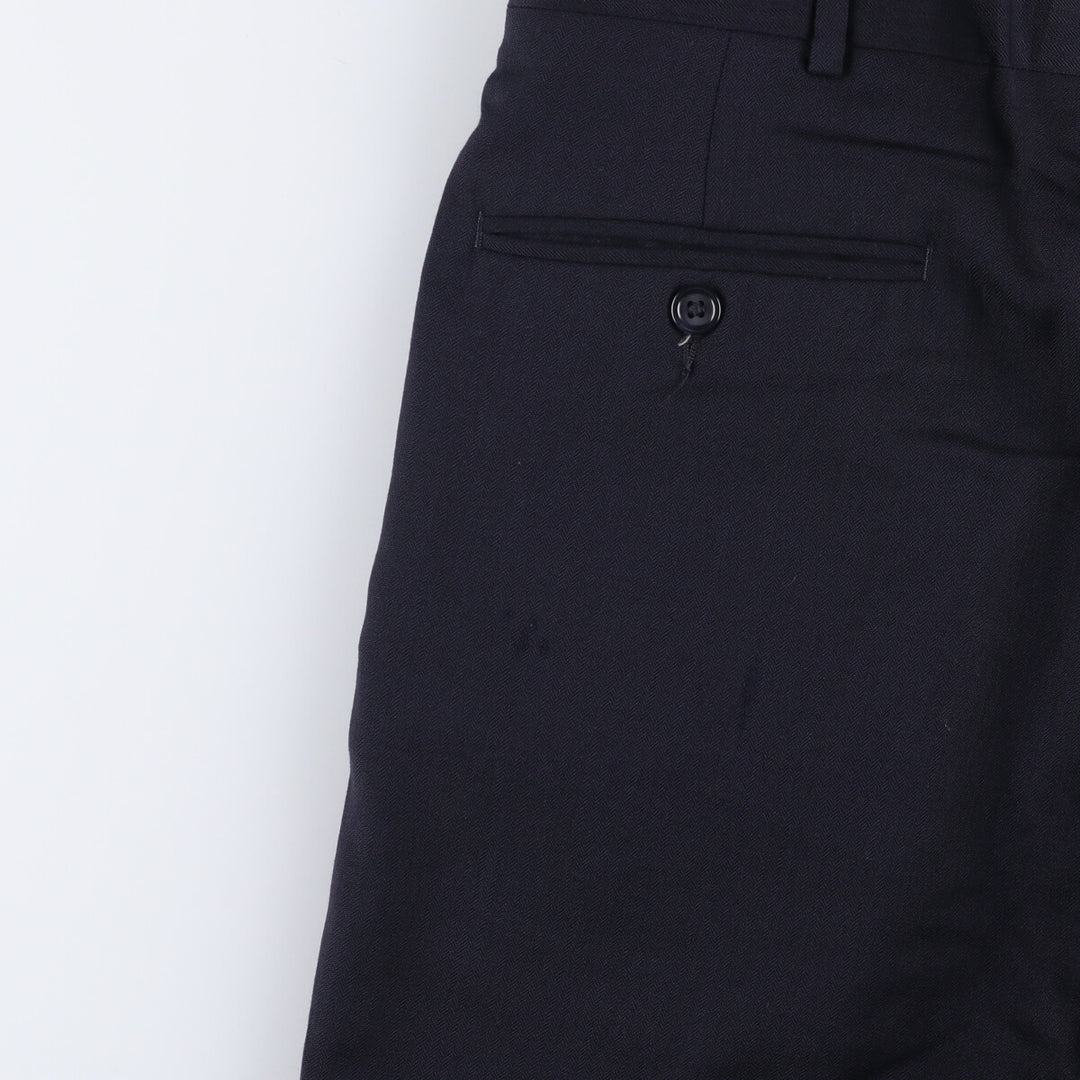 90'S Stafford Two-pleat Wool Pants Slacks Men's W34 Vintage wool navy blue type Vintage Second Hand