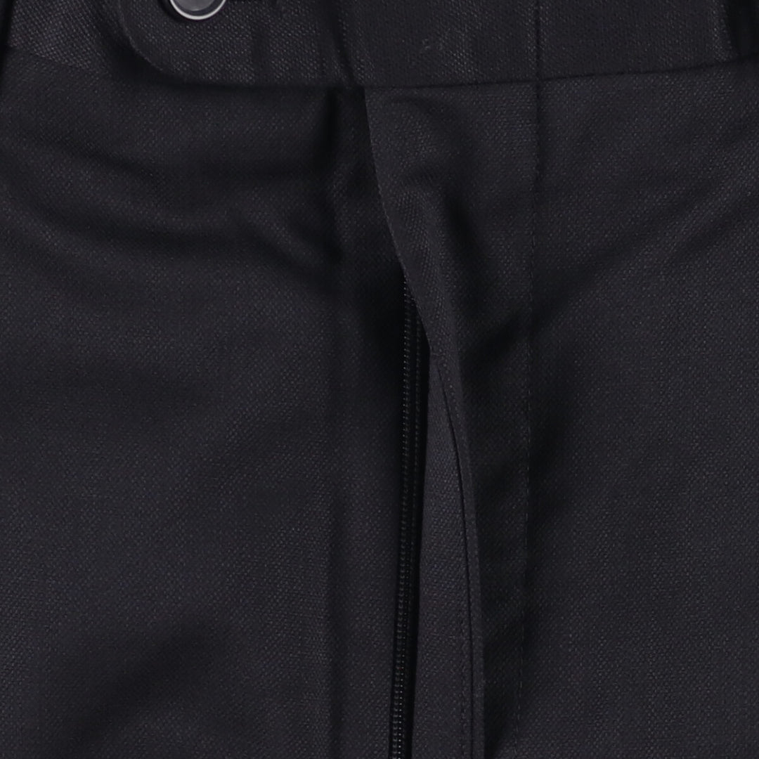 70'S LINEA NATURALE two-pleat wool pants slacks made in Italy men's w32 vintage wool black type Vintage Second Hand