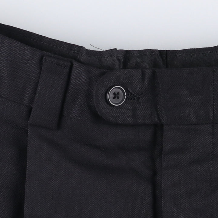 70'S LINEA NATURALE two-pleat wool pants slacks made in Italy men's w32 vintage wool black type Vintage Second Hand