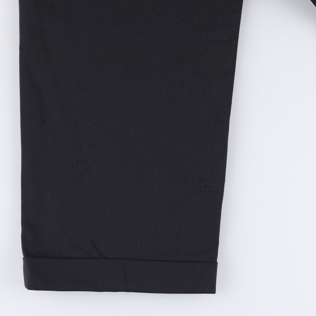 70'S LINEA NATURALE two-pleat wool pants slacks made in Italy men's w32 vintage wool black type Vintage Second Hand