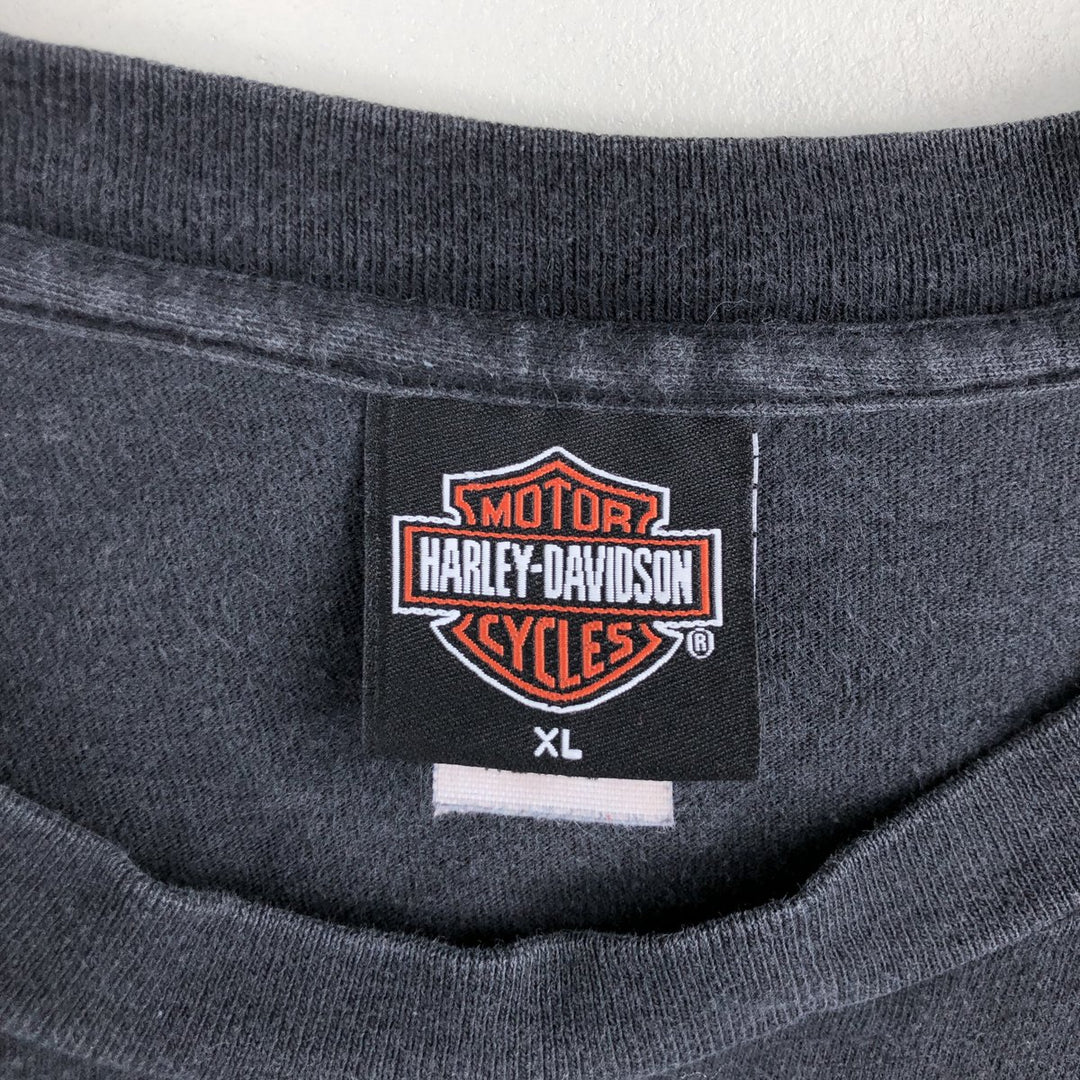 Harley-Davidson Eagle Pattern Motorcycle Bike T-shirt Made in USA Men's XL cotton black type Vintage Second Hand