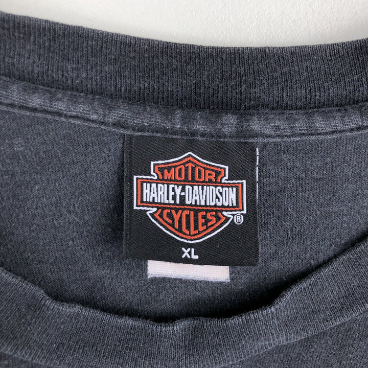 Harley-Davidson Eagle Pattern Motorcycle Bike T-shirt Made in USA Men's XL cotton black type Vintage Second Hand