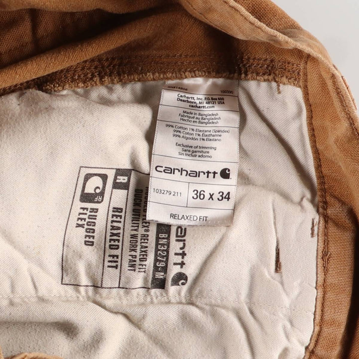 Carhartt Relaxed Fit Rugged Flex Duck Painter Pants, Men's, Size 37 cotton beige type brown Vintage Second Hand