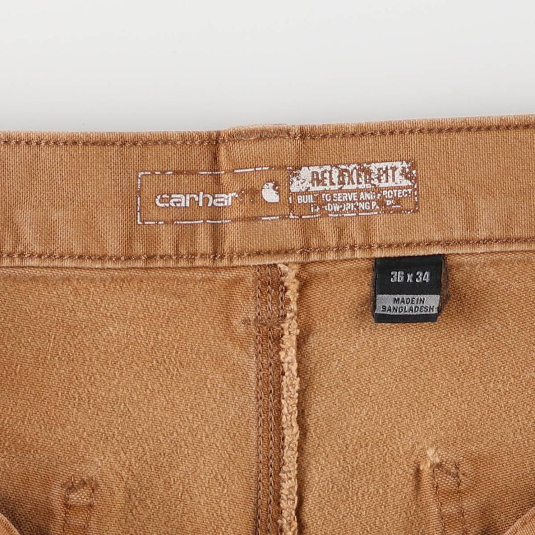 Carhartt Relaxed Fit Rugged Flex Duck Painter Pants, Men's, Size 37 cotton beige type brown Vintage Second Hand