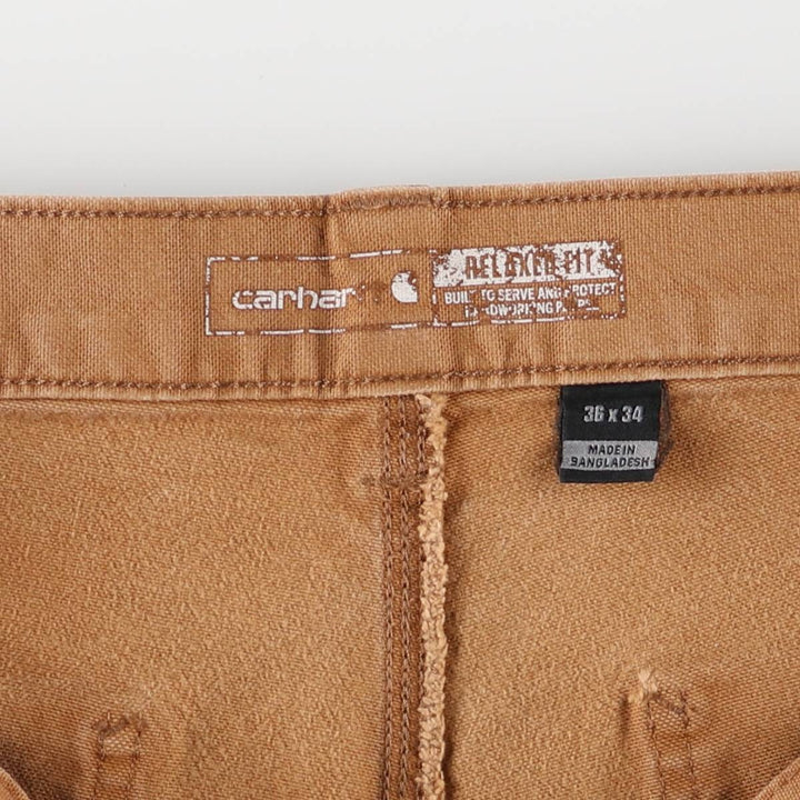 Carhartt Relaxed Fit Rugged Flex Duck Painter Pants, Men's, Size 37 cotton beige type brown Vintage Second Hand