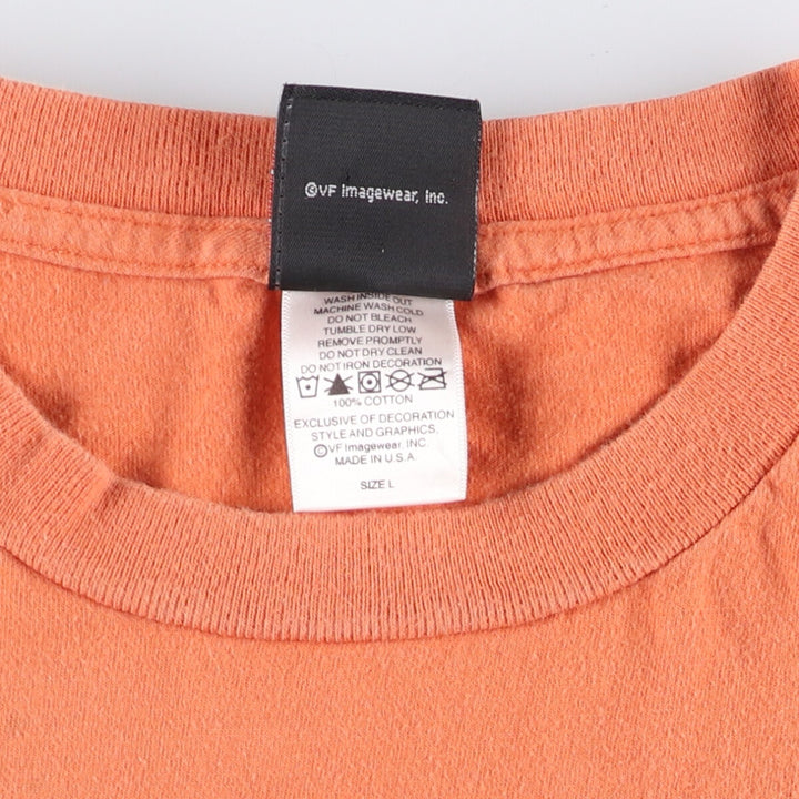 00'S Harley-Davidson Motorcycle Bike T-shirt Made in USA Men's L size cotton orange type Vintage Second Hand