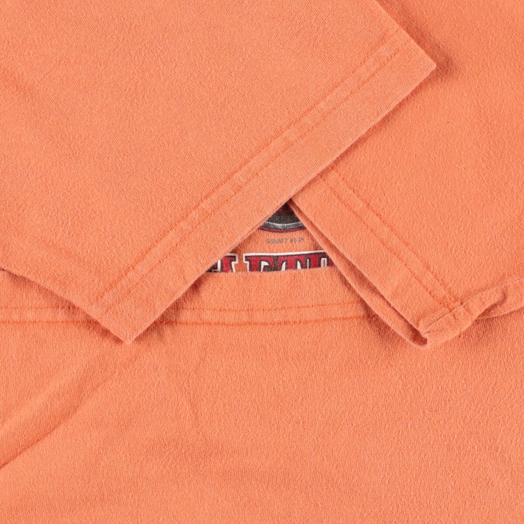 00'S Harley-Davidson Motorcycle Bike T-shirt Made in USA Men's L size cotton orange type Vintage Second Hand