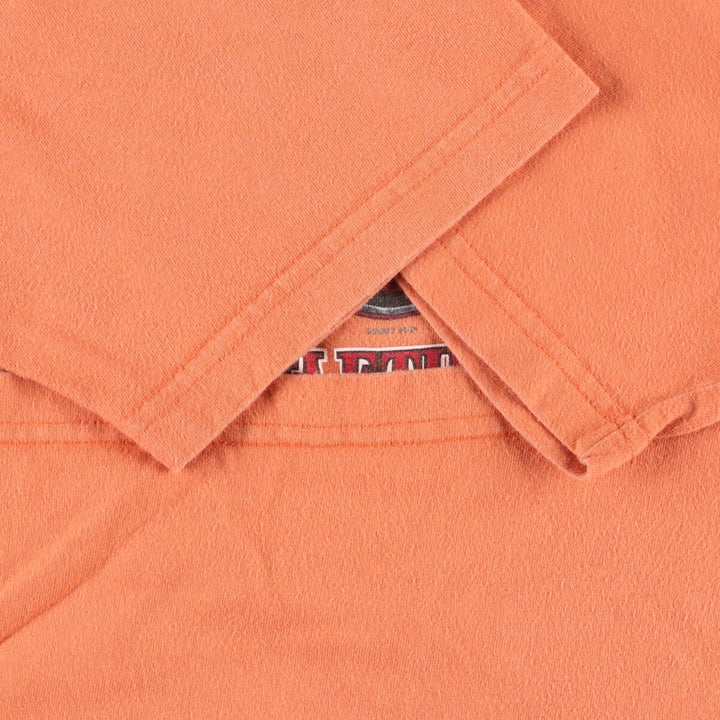 00'S Harley-Davidson Motorcycle Bike T-shirt Made in USA Men's L size cotton orange type Vintage Second Hand