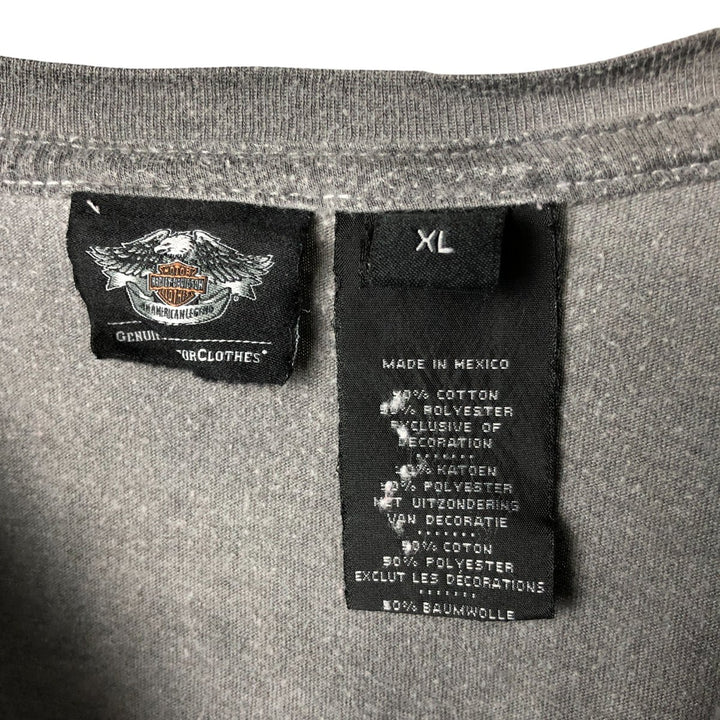 Harley-Davidson Long Sleeve T-Shirt, Men's XL Size cotton gray type Vintage Second Hand