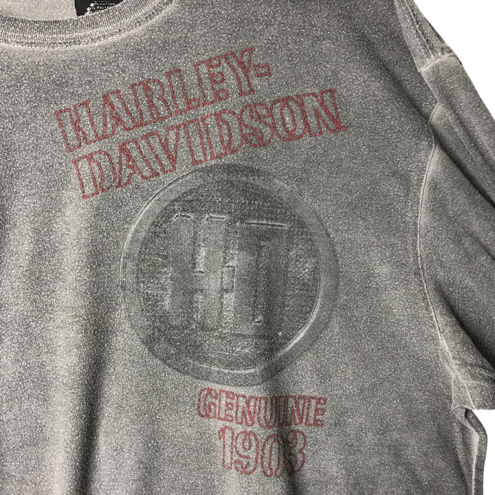 Harley-Davidson Long Sleeve T-Shirt, Men's XL Size cotton gray type Vintage Second Hand