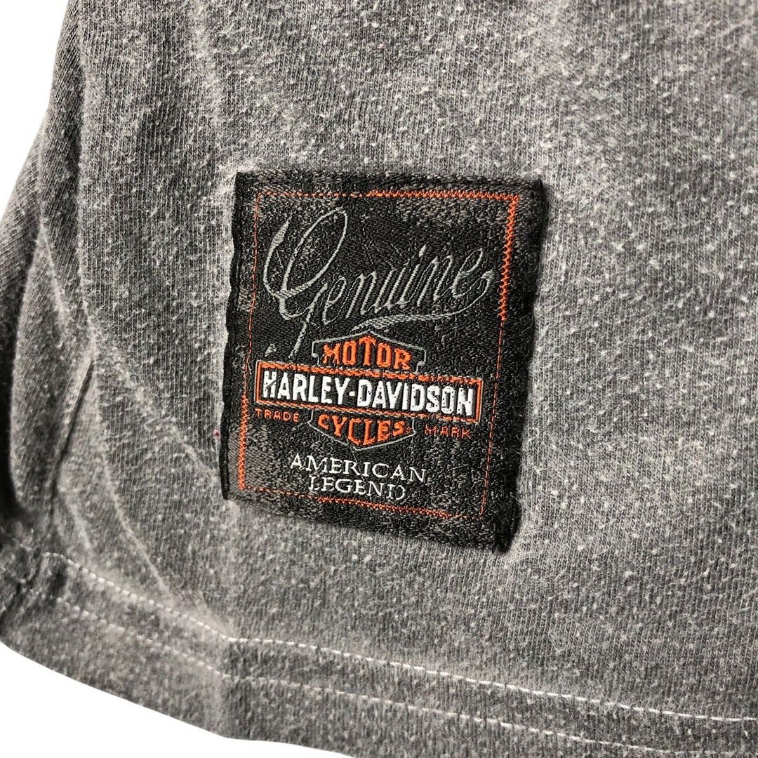 Harley-Davidson Long Sleeve T-Shirt, Men's XL Size cotton gray type Vintage Second Hand