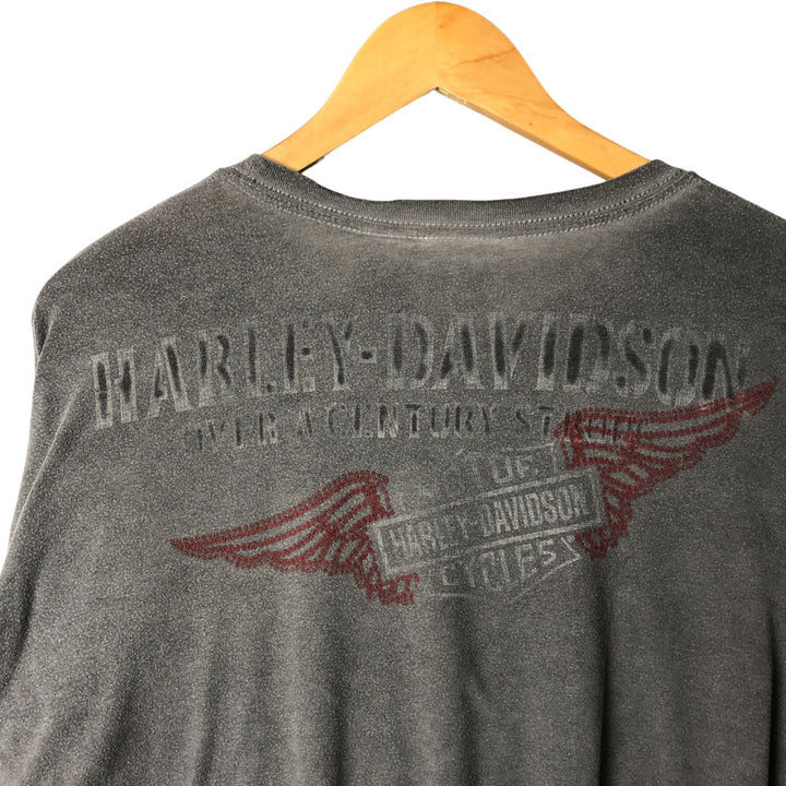 Harley-Davidson Long Sleeve T-Shirt, Men's XL Size cotton gray type Vintage Second Hand