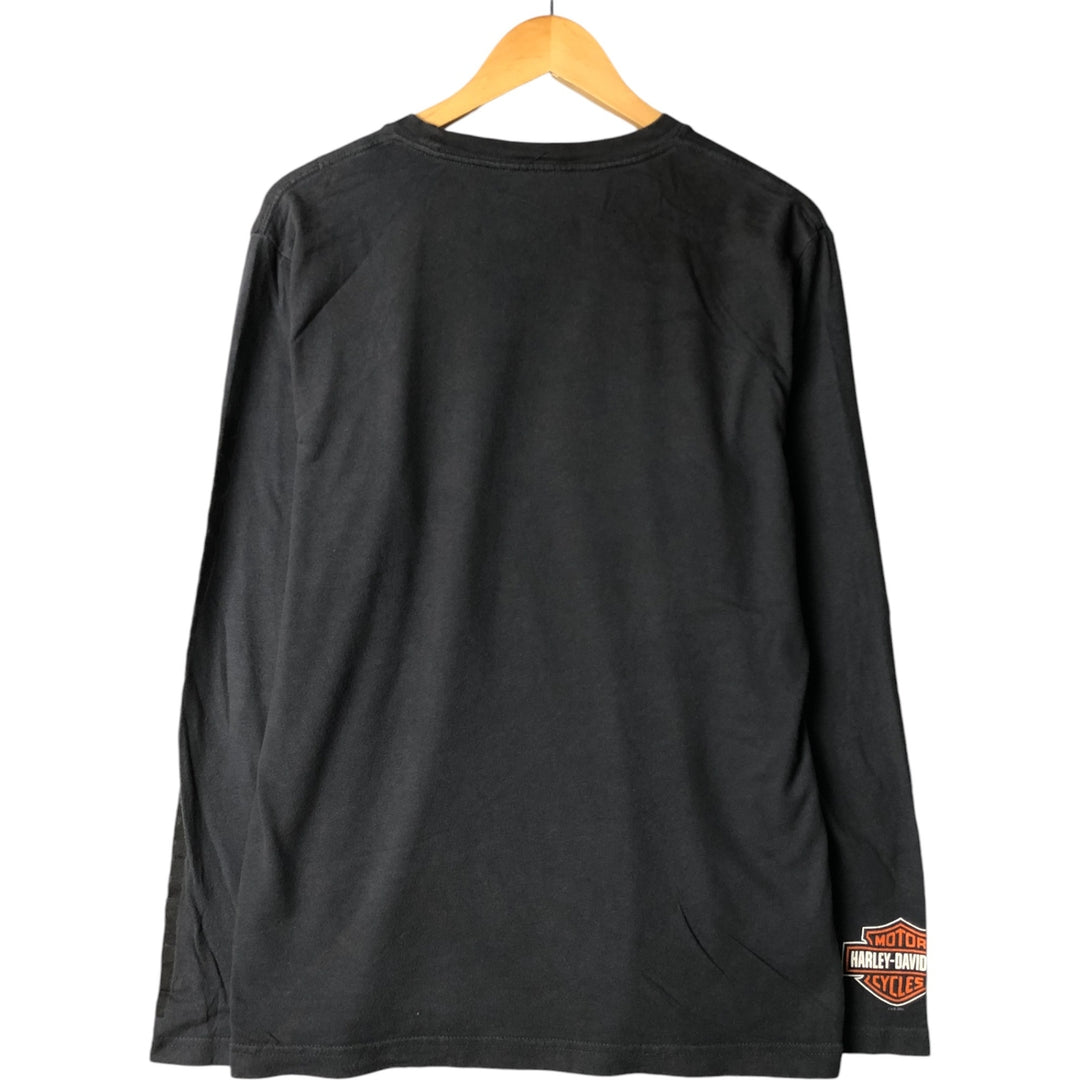 2000'S Harley-Davidson Engine Long Sleeve T-Shirt, Men's Size Medium unclear Charcoal Vintage Second Hand