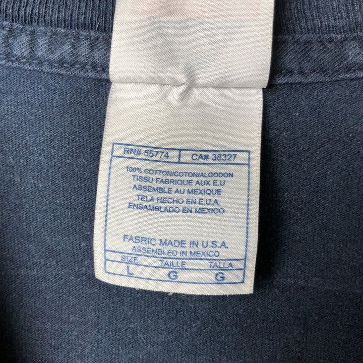 ALSTYLE APPAREL AND ACTIVEWEAR Fire Pattern Long T-Shirt Long T Men's L size cotton navy blue type Vintage Second Hand