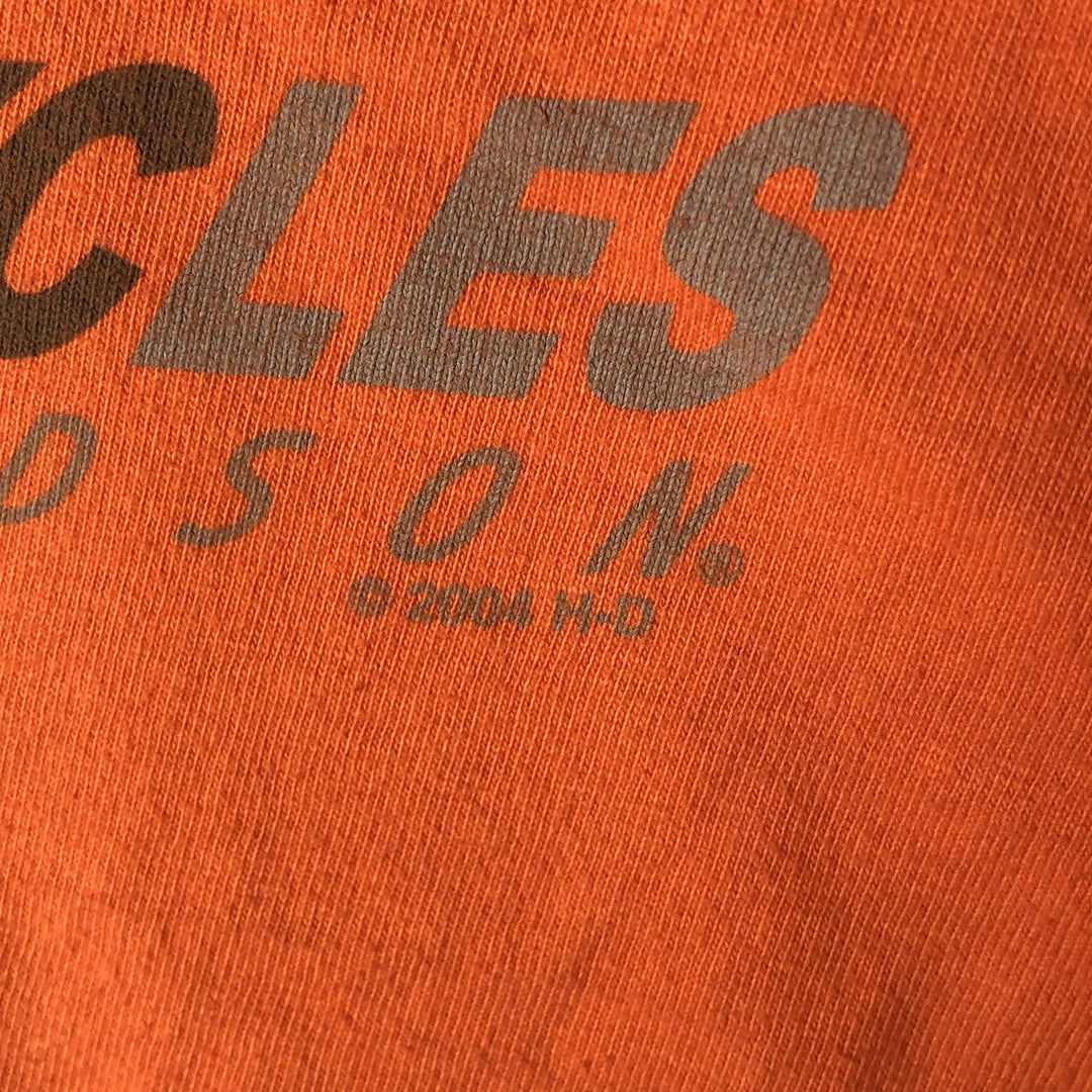 00'S Harley-Davidson Long Sleeve T-Shirt, Men's XXL cotton orange type Vintage Second Hand