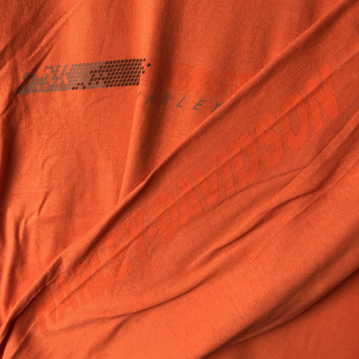 00'S Harley-Davidson Long Sleeve T-Shirt, Men's XXL cotton orange type Vintage Second Hand