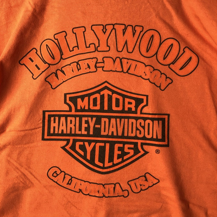 00'S Harley-Davidson Long Sleeve T-Shirt, Men's XXL cotton orange type Vintage Second Hand