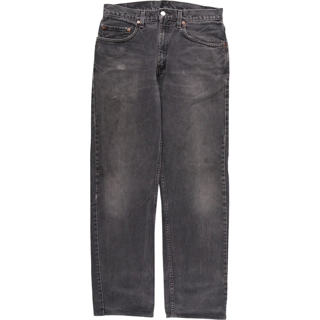 00'S Levi's 505 REGULAR FIT STRAIGHT LEG black denim tapered denim pants for men, size w32 cotton black type Vintage Second Hand