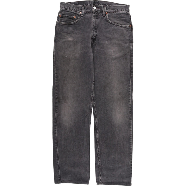 00'S Levi's 505 REGULAR FIT STRAIGHT LEG black denim tapered denim pants for men, size w32 cotton black type Vintage Second Hand