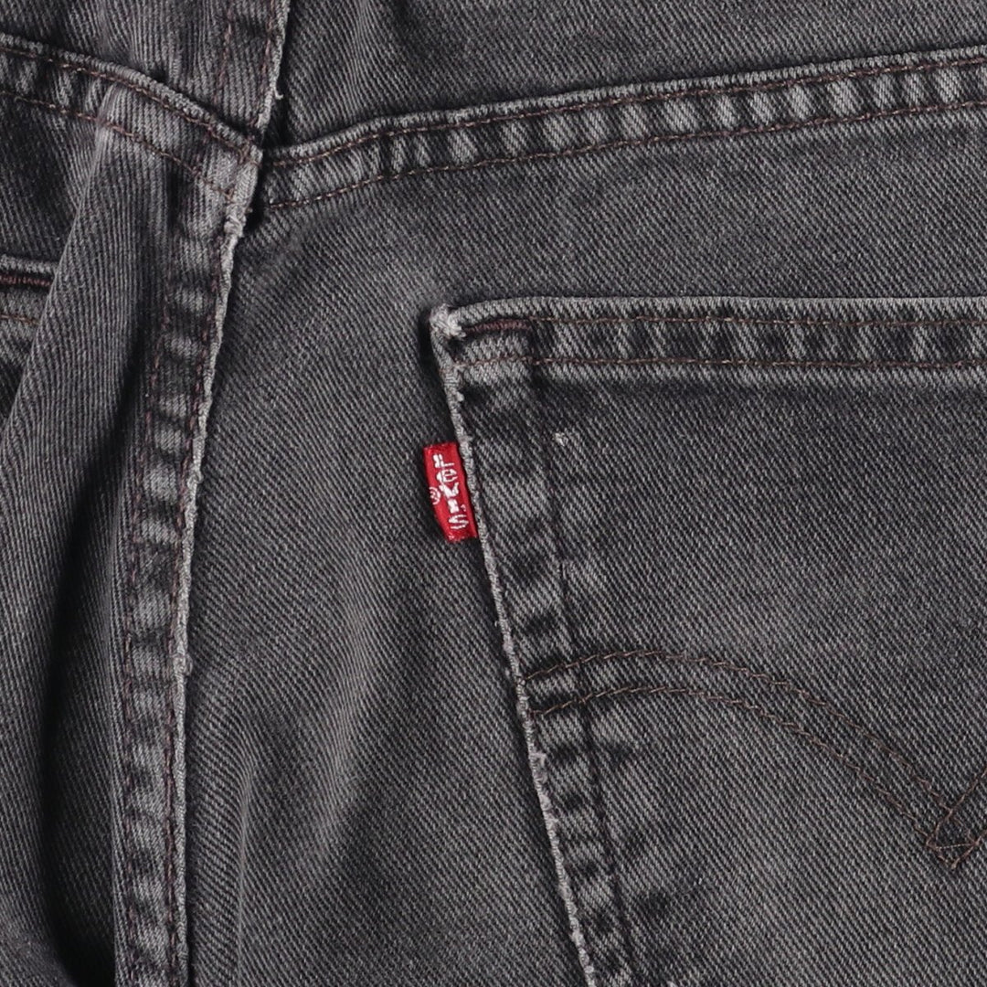 00'S Levi's 505 REGULAR FIT STRAIGHT LEG black denim tapered denim pants for men, size w32 cotton black type Vintage Second Hand