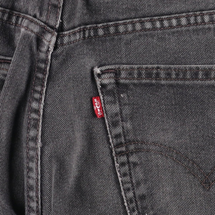 00'S Levi's 505 REGULAR FIT STRAIGHT LEG black denim tapered denim pants for men, size w32 cotton black type Vintage Second Hand