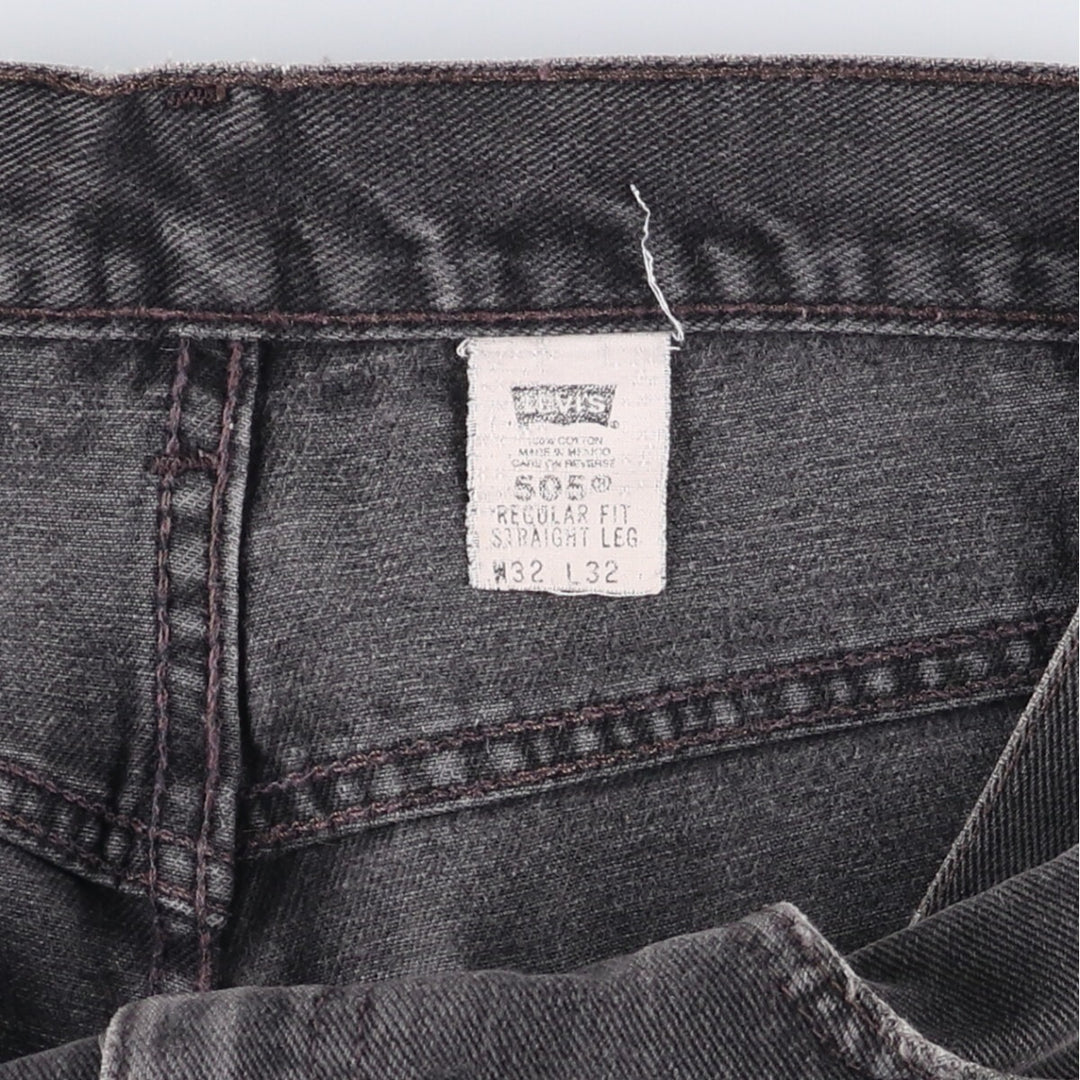 00'S Levi's 505 REGULAR FIT STRAIGHT LEG black denim tapered denim pants for men, size w32 cotton black type Vintage Second Hand
