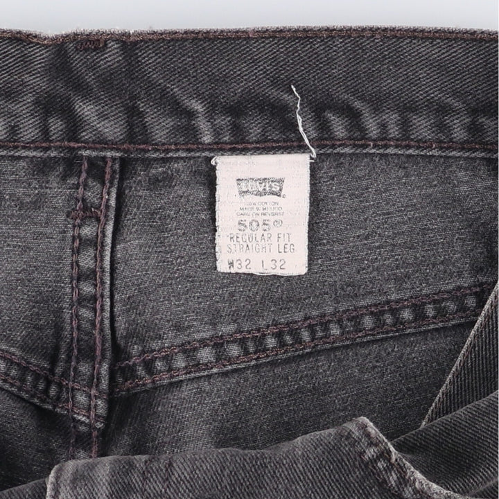 00'S Levi's 505 REGULAR FIT STRAIGHT LEG black denim tapered denim pants for men, size w32 cotton black type Vintage Second Hand