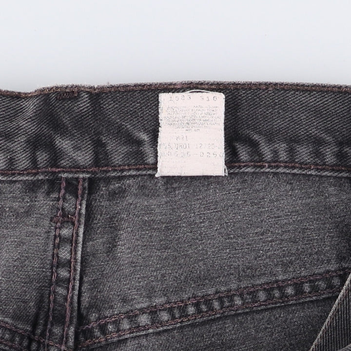 00'S Levi's 505 REGULAR FIT STRAIGHT LEG black denim tapered denim pants for men, size w32 cotton black type Vintage Second Hand