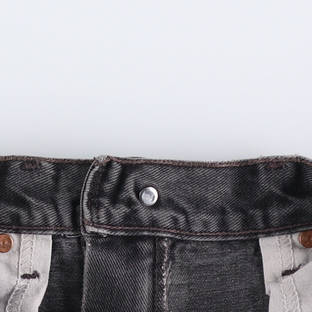 00'S Levi's 505 REGULAR FIT STRAIGHT LEG black denim tapered denim pants for men, size w32 cotton black type Vintage Second Hand
