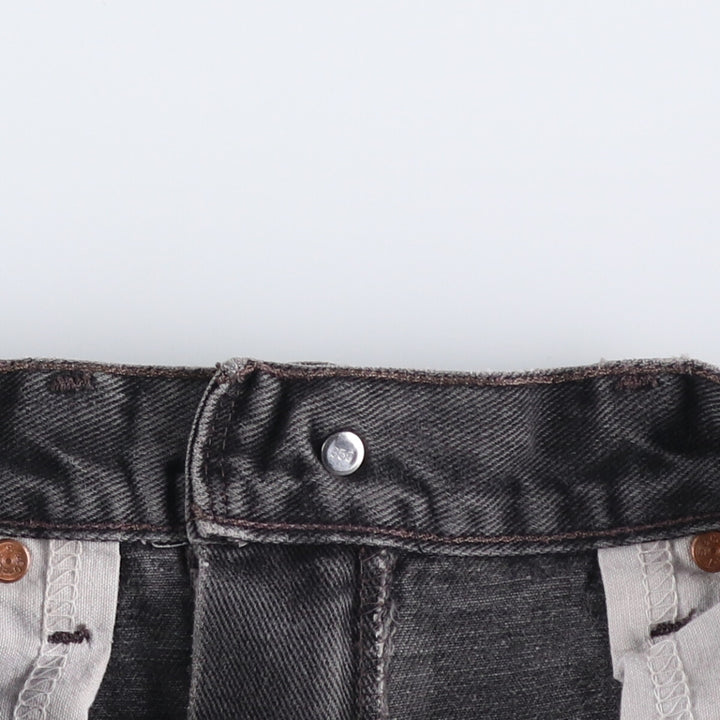 00'S Levi's 505 REGULAR FIT STRAIGHT LEG black denim tapered denim pants for men, size w32 cotton black type Vintage Second Hand