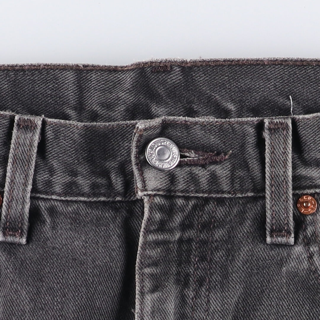 00'S Levi's 505 REGULAR FIT STRAIGHT LEG black denim tapered denim pants for men, size w32 cotton black type Vintage Second Hand