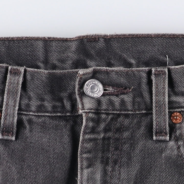 00'S Levi's 505 REGULAR FIT STRAIGHT LEG black denim tapered denim pants for men, size w32 cotton black type Vintage Second Hand