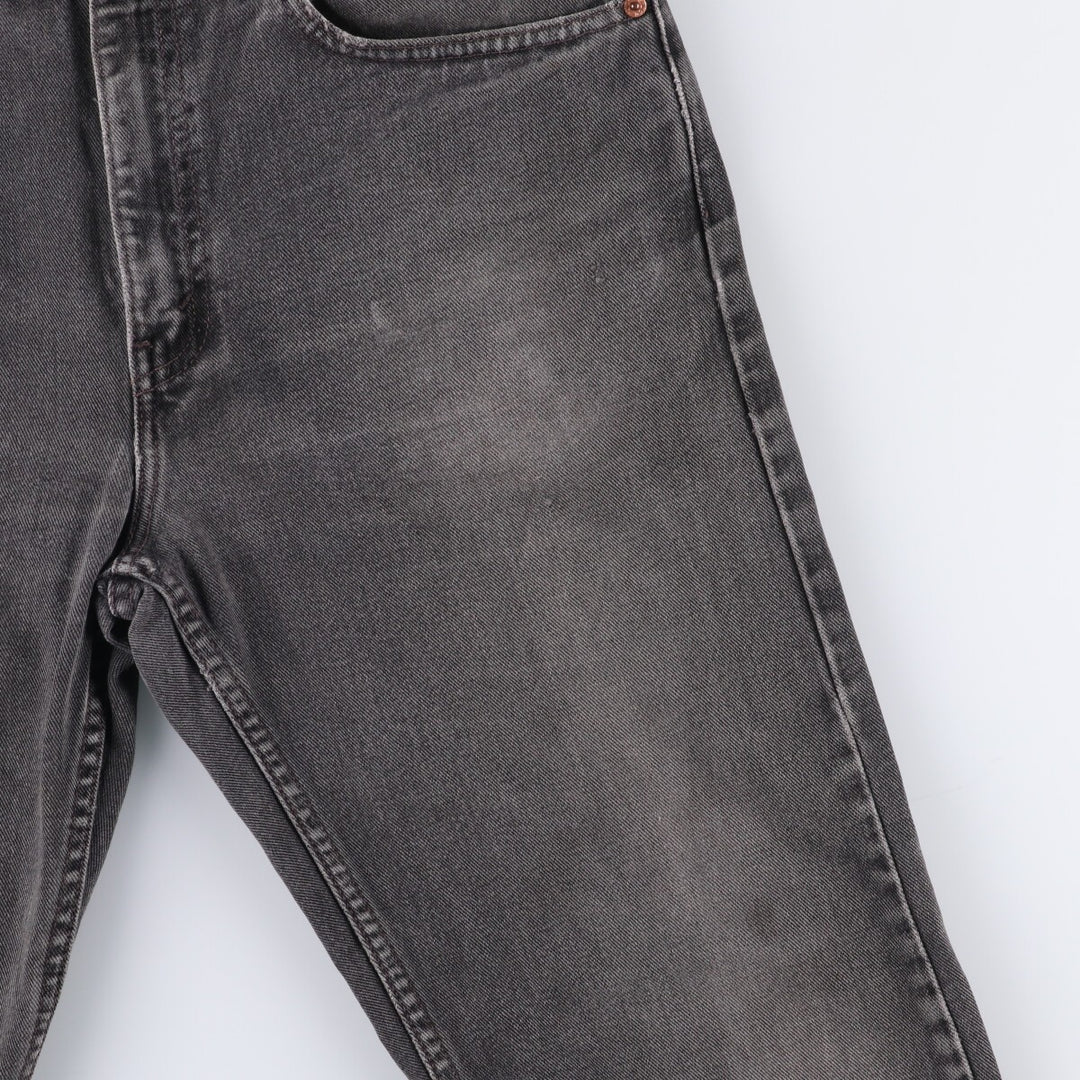 00'S Levi's 505 REGULAR FIT STRAIGHT LEG black denim tapered denim pants for men, size w32 cotton black type Vintage Second Hand