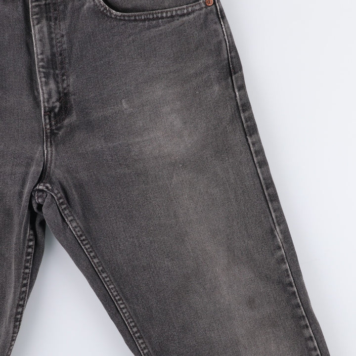 00'S Levi's 505 REGULAR FIT STRAIGHT LEG black denim tapered denim pants for men, size w32 cotton black type Vintage Second Hand