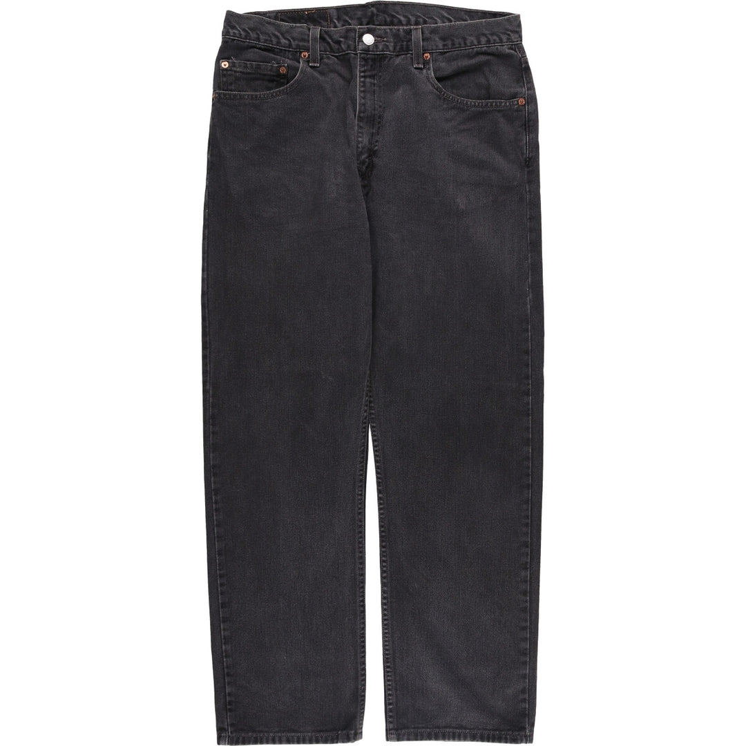 00'S Levi's 505 REGULAR FIT STRAIGHT LEG black denim tapered denim pants for men, size w34 cotton black type Vintage Second Hand
