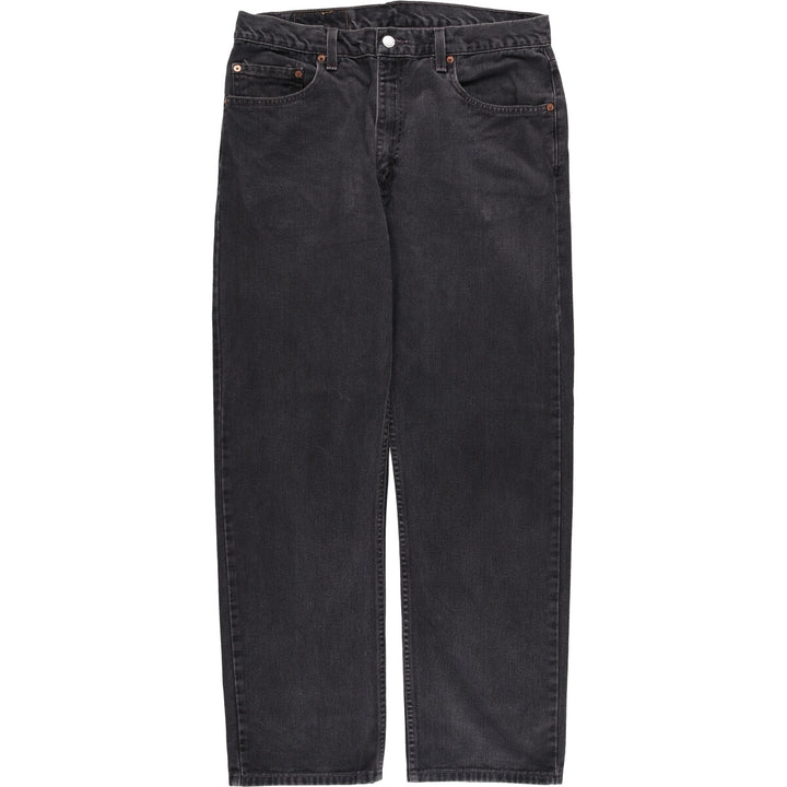 00'S Levi's 505 REGULAR FIT STRAIGHT LEG black denim tapered denim pants for men, size w34 cotton black type Vintage Second Hand
