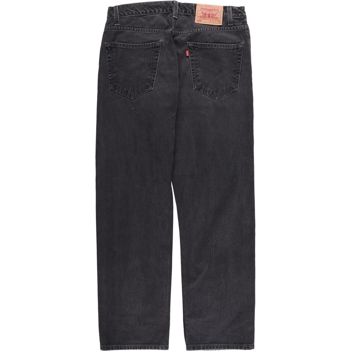00'S Levi's 505 REGULAR FIT STRAIGHT LEG black denim tapered denim pants for men, size w34 cotton black type Vintage Second Hand
