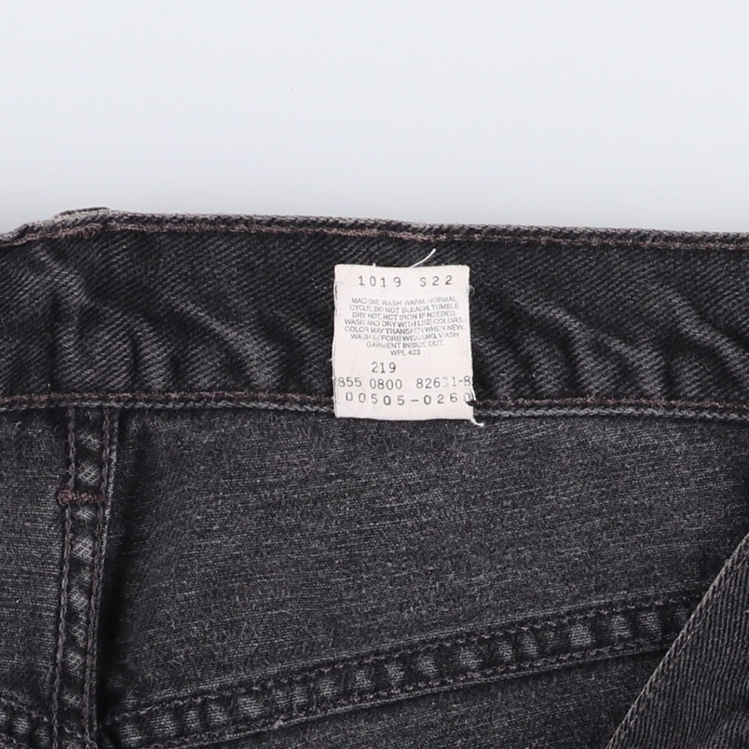 00'S Levi's 505 REGULAR FIT STRAIGHT LEG black denim tapered denim pants for men, size w34 cotton black type Vintage Second Hand