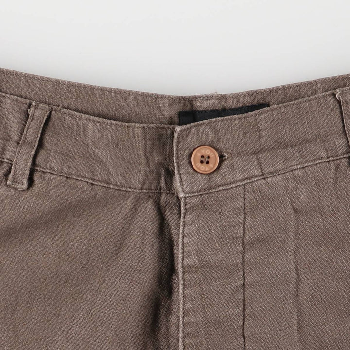 JNS 4YOUJEANS Linen x Cotton Pants, Men's, Size 34 linen brown type Vintage Second Hand